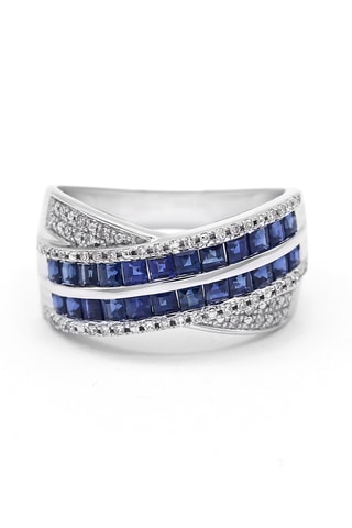 Ring Malopa - Witgoud, Diamanten en Saffieren