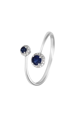 Ring Aiko - Witgoud, Diamanten en Saffieren
