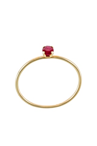 Ring Only One- Geelgoud en Robijnen