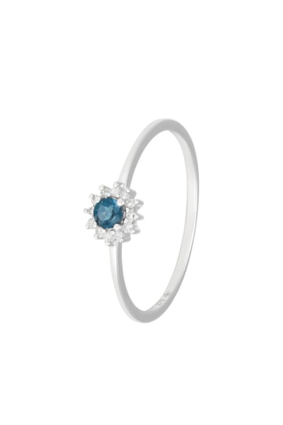 Ring Céleste - Witgoud, Diamanten en Topaas
