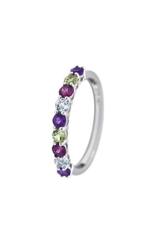 Ring Alterna - Witgoud, Amethisten, Topazen, peridoten en rhodonieten