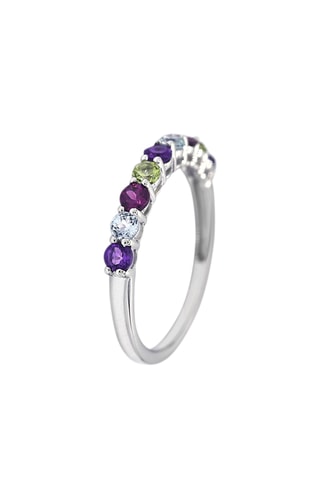 Ring Alterna - Witgoud, Amethisten, Topazen, peridoten en rhodonieten
