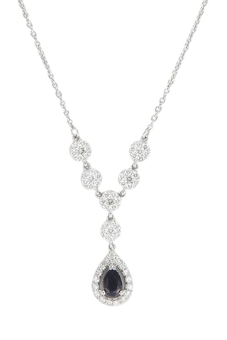 Ketting Historia - Witgoud, Diamanten en Saffieren