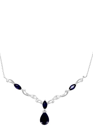 Ketting Blue Swan - Witgoud, Diamanten en Saffieren