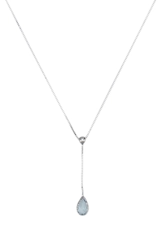 Ketting Goutte d'Azur- Witgoud en Topaas