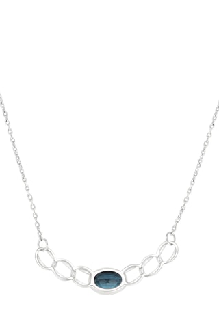 Ketting Anastasia Topaze- Witgoud en Topaas
