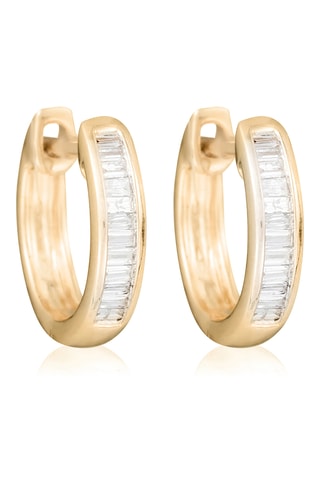 Creolen Baguettes Geelgoud en Diamanten