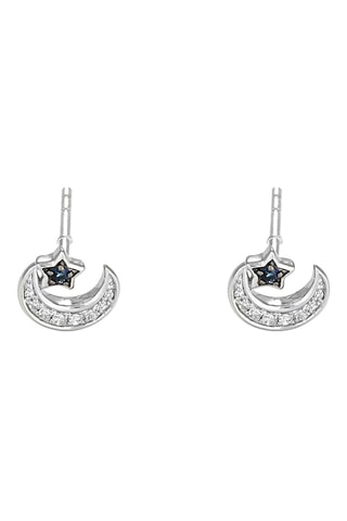 Oorbellen Starry sky - Witgoud, Diamanten en Saffieren