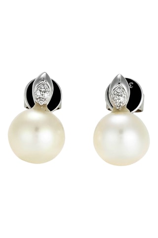 Oorbellen Perla Witgoud en Diamanten