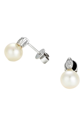 Oorbellen Perla Witgoud en Diamanten