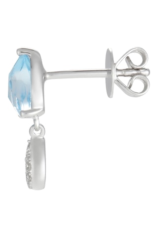 Oorbellen  Elise - Witgoud, Diamanten, Amethist en Topaas