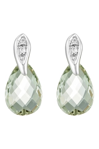 Oorbellen Bourgeon - Witgoud, diamanten en avonturijnen