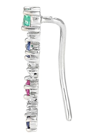 Oorbellen Colorful - Witgoud, Saffieren, Robijnen, smaragden en diamanten