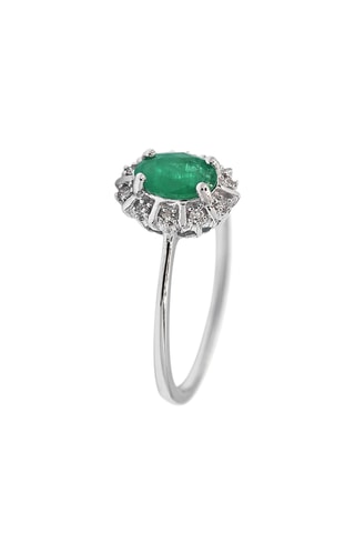 Ring Douce Nuit- Witgoud, Diamanten en Smaragd