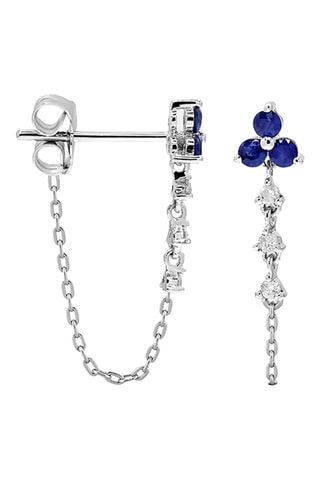 Oorbellen - Witgoud, Diamanten en Saffieren