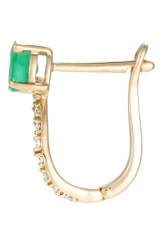 Oorbellen Belle Emeraude - Geelgoud, Diamanten en Smaragden
