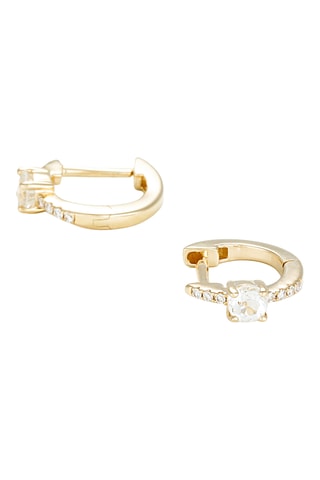 Créoles Perséis - Or jaune, diamants et topazes