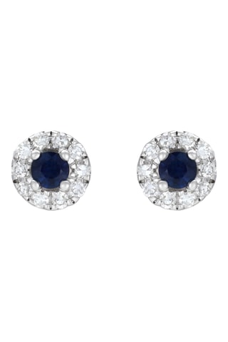 Oorbellen Lowen - Witgoud, Diamanten en Saffieren