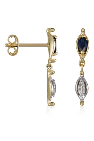 Oorbellen Renfort Geelgoud, Diamanten en Saffieren