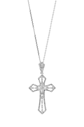 Hanger Royal Cross- Witgoud en Diamanten