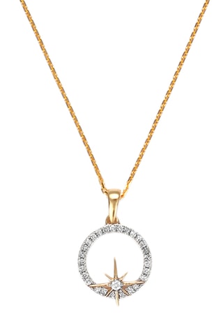 Hanger Polaris- Geelgoud en Diamanten