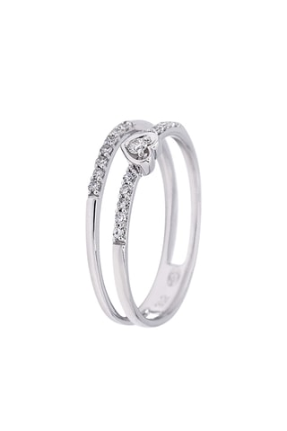 Ring Mini Cœur- Witgoud en Diamanten