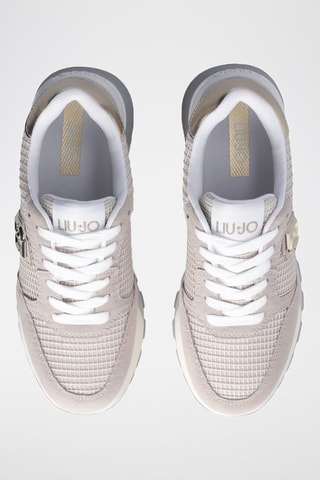 Zapatillas de nobuk con plataforma Amazing - Blanco, beige y gris