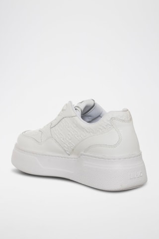 Zapatillas de piel de toro con plataforma Tami - Blanco