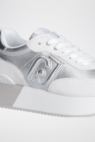 Zapatillas de nobuk con plataforma Dreamy - Blanco y plateado