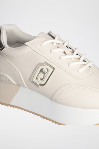 Zapatillas de piel con plataforma Dreamy - Blanco y dorado