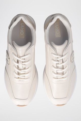Zapatillas de piel con plataforma Dreamy - Blanco y dorado