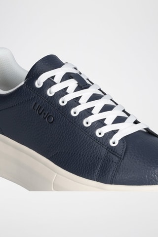 Zapatillas de piel - Blanco, beige y azul