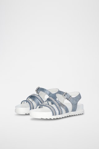 Sandalias con plataforma - Blanco, azul y plateado