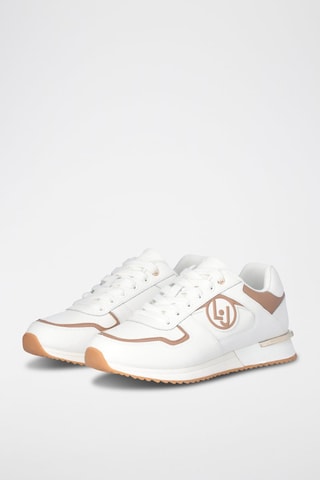 Zapatillas de piel - Blanco y beige