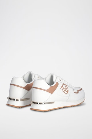 Zapatillas de piel - Blanco y beige
