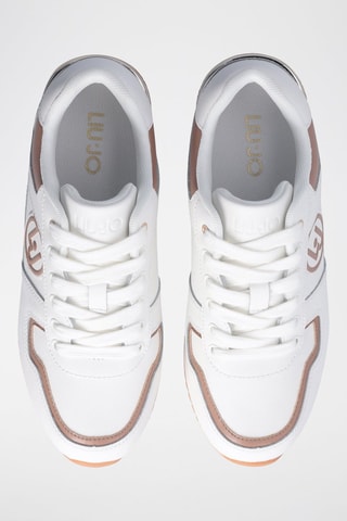 Zapatillas de piel - Blanco y beige