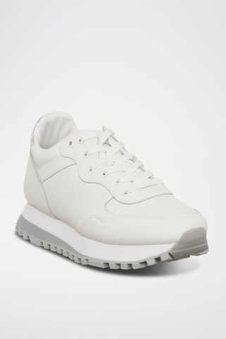 Zapatillas de piel Wonder - Blanco y gris