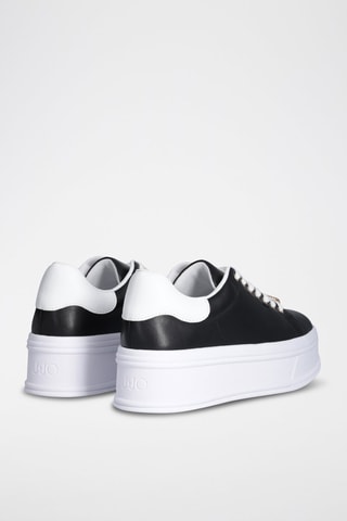 Zapatillas de piel con plataforma Selma - Negro