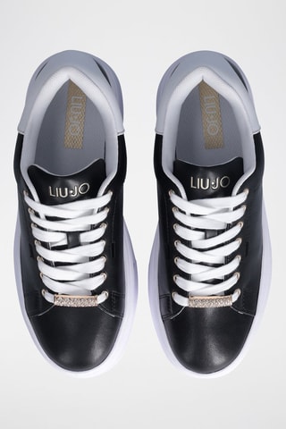 Zapatillas de piel con plataforma Selma - Negro