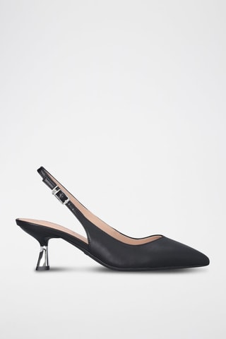 Zapatos de piel caprina de tacón - Negro