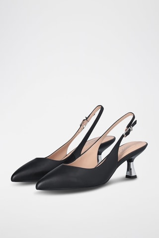 Zapatos de piel caprina de tacón - Negro