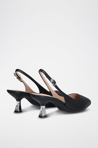 Zapatos de piel caprina de tacón - Negro