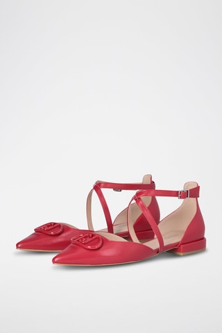 Sling-back de piel caprina Viola - Rojo
