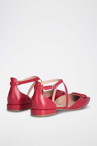Sling-back de piel caprina Viola - Rojo