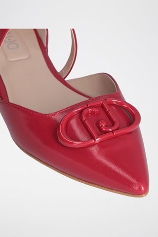 Sling-back de piel caprina Viola - Rojo