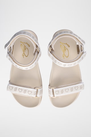 Sandalias - Blanco, beige y plateado