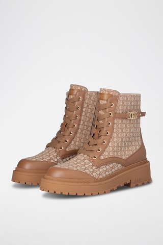 Botines Rumi - Beige y marrón