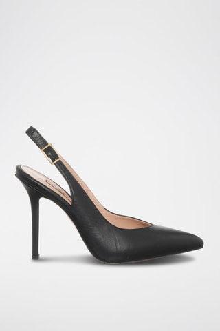 Zapatos de piel ovina de tacón Marilyn - Negro
