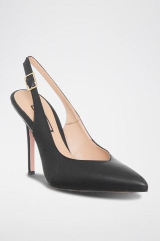 Zapatos de piel ovina de tacón Marilyn - Negro