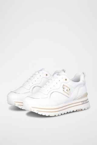 Zapatillas de piel Maxi Wonder - Blanco, beige y dorado